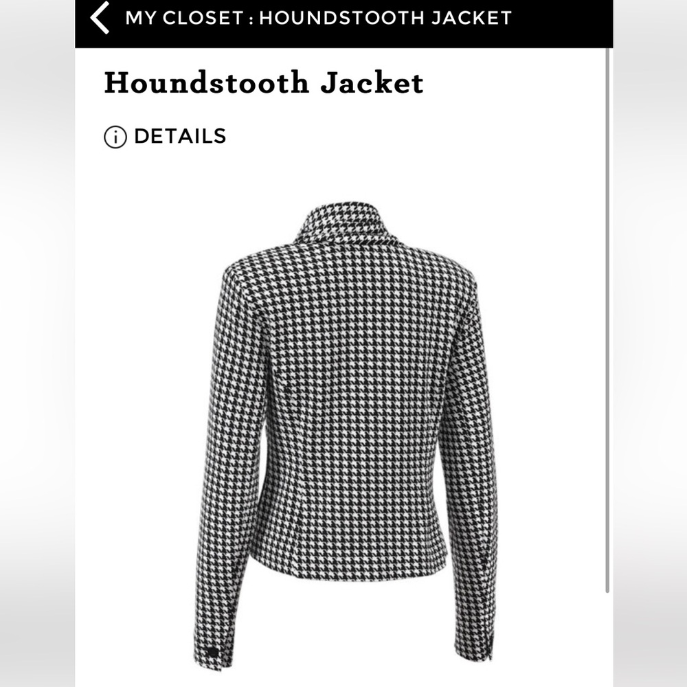 Cabi Houndstooth Open Front Jacket - Black And Wh… - image 3